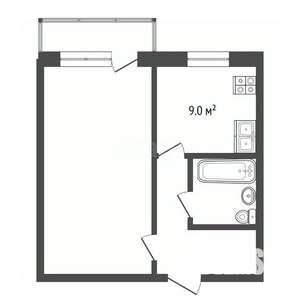 1-к квартира, вторичка, 41м2, 6/9 этаж