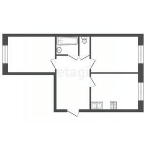 2-к квартира, вторичка, 60м2, 12/16 этаж