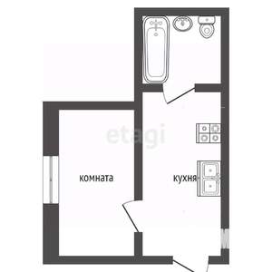 1-к квартира, вторичка, 18м2, 1/9 этаж