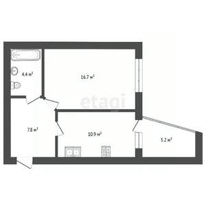 1-к квартира, вторичка, 40м2, 13/17 этаж