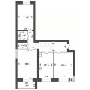 3-к квартира, вторичка, 88м2, 10/17 этаж