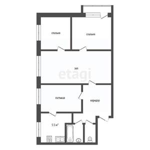 4-к квартира, вторичка, 62м2, 5/5 этаж