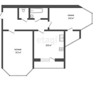 2-к квартира, вторичка, 59м2, 1/17 этаж
