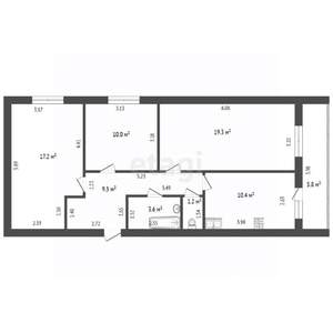 3-к квартира, вторичка, 71м2, 6/6 этаж