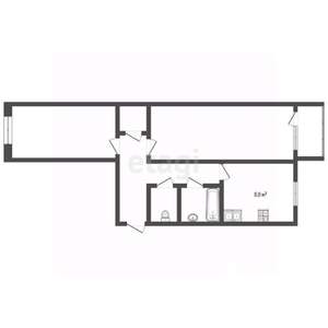 2-к квартира, вторичка, 44м2, 5/5 этаж