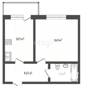 1-к квартира, вторичка, 39м2, 5/11 этаж