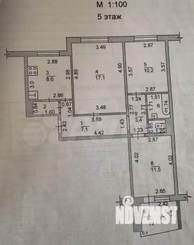 3-к квартира, вторичка, 63м2, 5/9 этаж