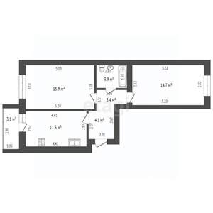 2-к квартира, вторичка, 57м2, 7/9 этаж