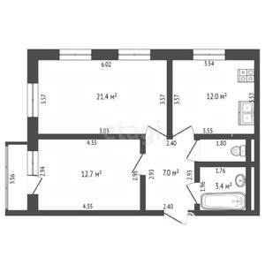 2-к квартира, вторичка, 61м2, 11/19 этаж