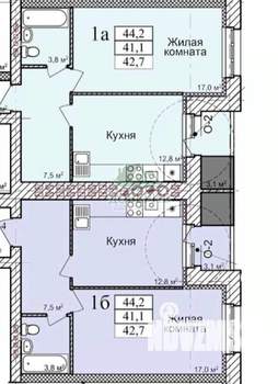 1-к квартира, вторичка, 42м2, 3/9 этаж