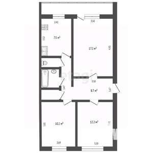 2-к квартира, вторичка, 61м2, 4/5 этаж