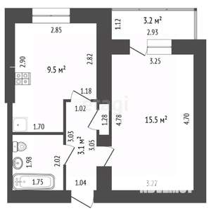 1-к квартира, вторичка, 33м2, 10/10 этаж