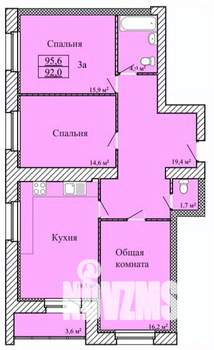 3-к квартира, строящийся дом, 96м2, 5/9 этаж