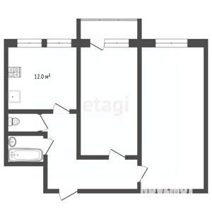 2-к квартира, вторичка, 64м2, 4/12 этаж
