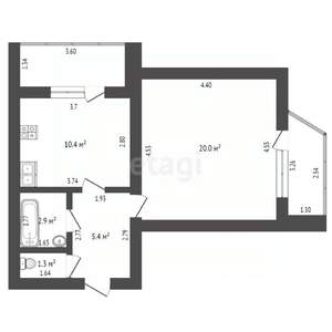 1-к квартира, вторичка, 40м2, 10/10 этаж