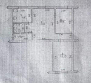 3-к квартира, вторичка, 57м2, 1/4 этаж