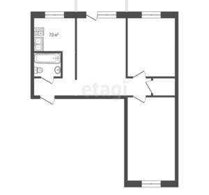 3-к квартира, вторичка, 55м2, 4/4 этаж