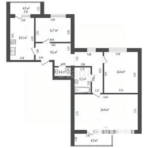3-к квартира, вторичка, 90м2, 3/12 этаж
