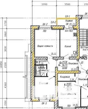 2-к квартира, сданный дом, 60м2, 7/9 этаж