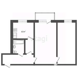 2-к квартира, вторичка, 42м2, 5/5 этаж