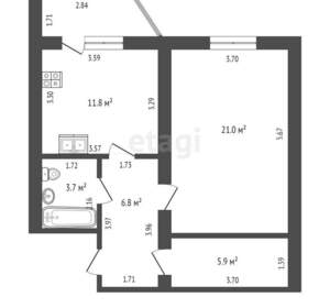 1-к квартира, вторичка, 49м2, 9/10 этаж