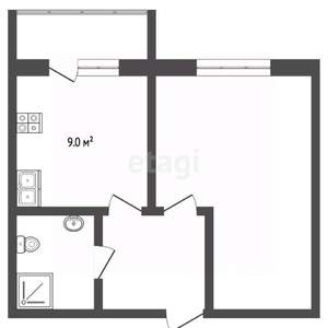 1-к квартира, вторичка, 33м2, 2/9 этаж
