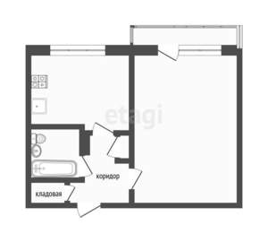 1-к квартира, вторичка, 38м2, 1/9 этаж