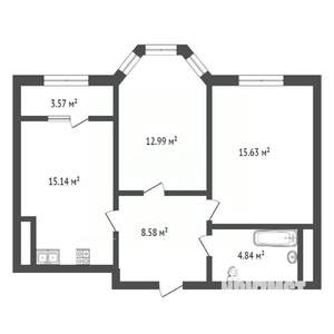 2-к квартира, вторичка, 61м2, 12/18 этаж