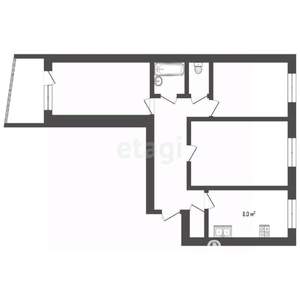 3-к квартира, вторичка, 63м2, 2/10 этаж