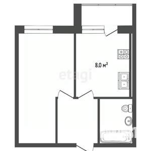 1-к квартира, вторичка, 33м2, 2/9 этаж