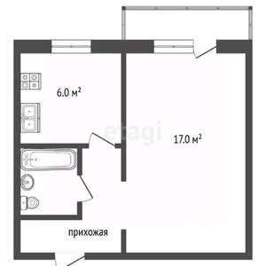1-к квартира, вторичка, 30м2, 3/5 этаж