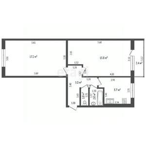 2-к квартира, вторичка, 47м2, 3/5 этаж