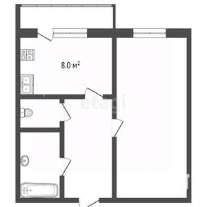 1-к квартира, вторичка, 41м2, 7/9 этаж